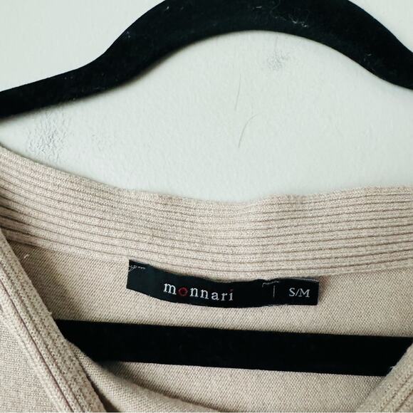 Monnari Flowey top tight bottom tan sweater dress woman’s S/M - Picture 6 of 10